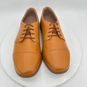 Birchbury Brenston Men Size 8 Brown Barefoot Leather Cap Toe Derby Dress Shoes
